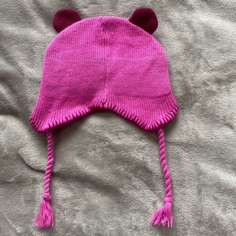 Knitted Pig Hat With Tassels - Picture 4 of 4